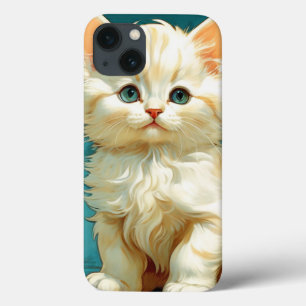 Alphonse Mucha Art Nouveau White Cat iPhone 13 Case