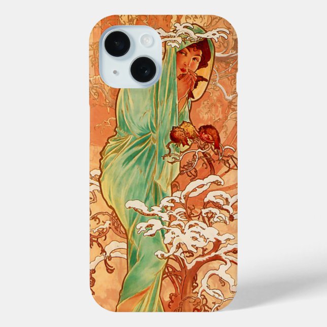 Alphonse Mucha Art Nouveau Winter Case-Mate iPhone Case (Back)