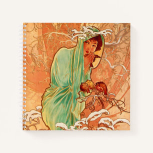 Alphonse Mucha Art Nouveau Winter Notebook
