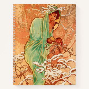 Alphonse Mucha Art Nouveau Winter Notebook