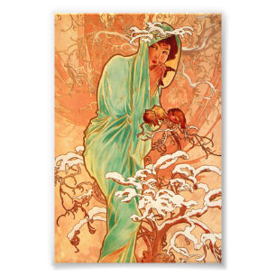 Alphonse Mucha Art Nouveau Winter Photo Print