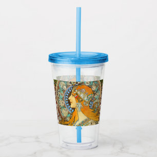 Alphonse Mucha Art Nouveau Zodiac Acrylic Tumbler