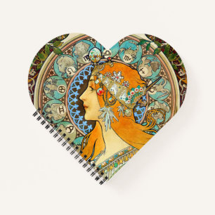 Alphonse Mucha Art Nouveau Zodiac Notebook