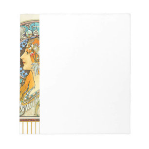 Alphonse Mucha Art Nouveau Zodiac Updated Notepad