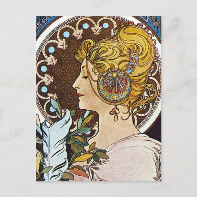 Alphonse Mucha Artwork Postcard (Front)