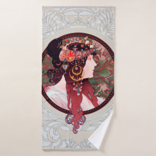Alphonse Mucha Bath Towel
