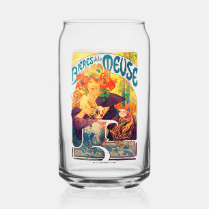 Alphonse Mucha beer glass beer can glass Bieres