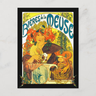 Alphonse Mucha Bieres de la Meuse personalised Postcard