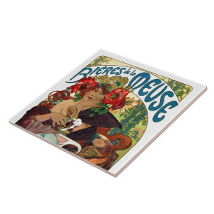 Alphonse Mucha Bieres De La Meuse Tile