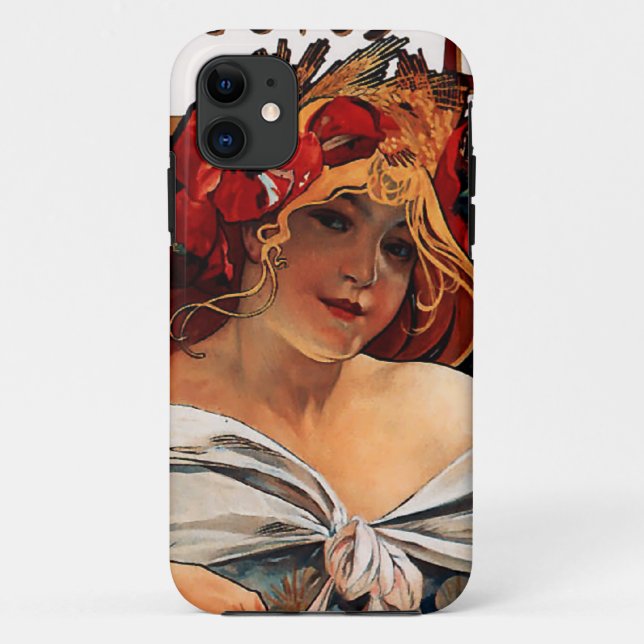 Alphonse Mucha Biscuits Lefevre Utile iPhone Case (Back)