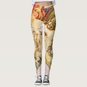 Alphonse Mucha Biscuits Lefevre-Utile Leggings