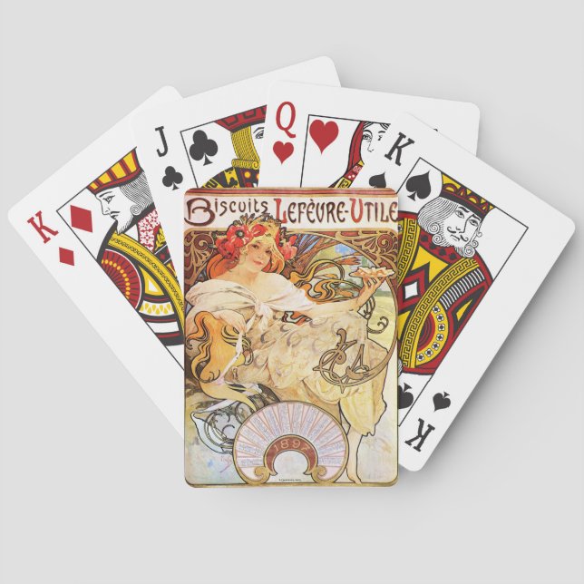Alphonse Mucha Biscuits Lefevre-Utile Playing Cards (Back)