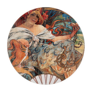 Alphonse Mucha Biscuits Lefevre-Utile Speckled Frm Cutting Board
