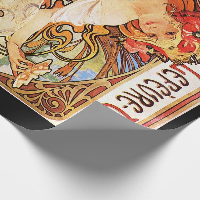 Alphonse Mucha Biscuits Lefevre-Utile Wrapping Paper (Corner)