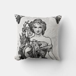 Alphonse Mucha Broken Blossoms Cushion