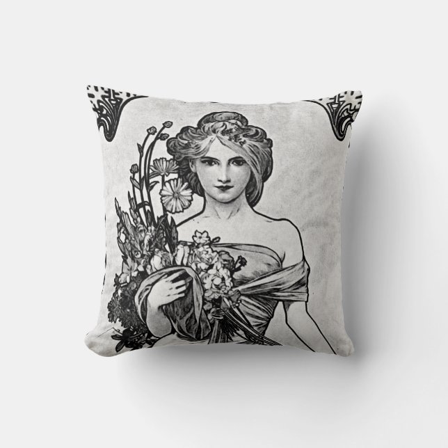 Alphonse Mucha Broken Blossoms Cushion (Front)