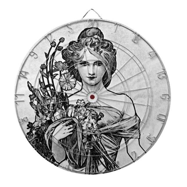 Alphonse Mucha Broken Blossoms Dartboard (Front)