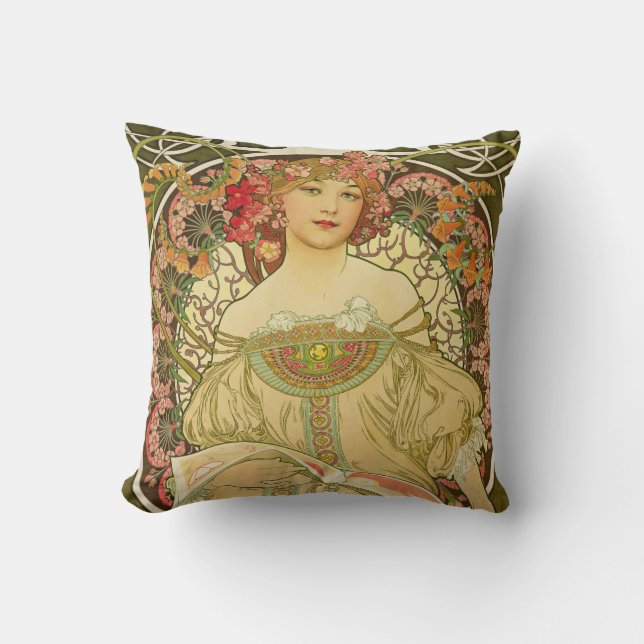 Alphonse Mucha - Champagne Cushion (Front)