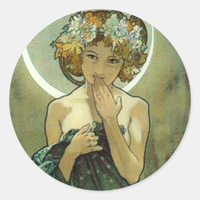 Alphonse Mucha Clair De Lune Stickers (Front)