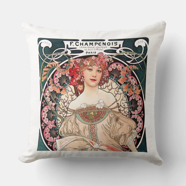 Alphonse Mucha Cushion (Front)