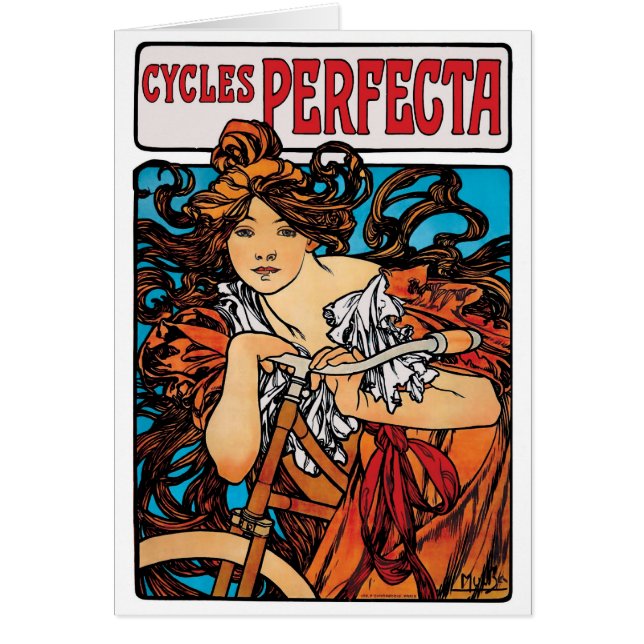 Alphonse Mucha - Cycles Perfecta Retro Art Nouveau (Front)
