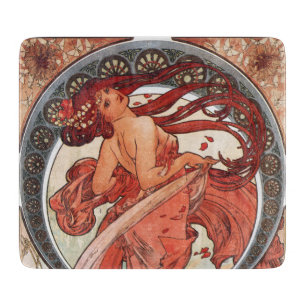 Alphonse Mucha Dance 1898 Art Nouveau Vintage Cutting Board