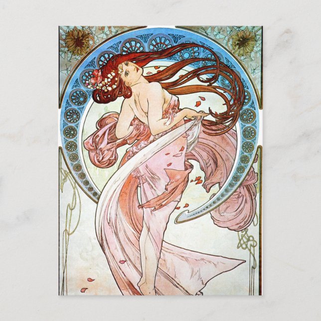 Alphonse Mucha Dance Postcard (Front)