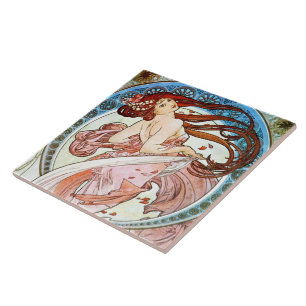 Alphonse Mucha Dance Tile