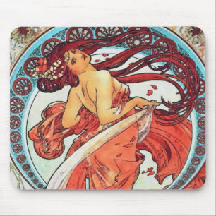 Alphonse Mucha Dance Vintage Art Nouveau Painting Mouse Pad
