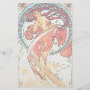 Alphonse Mucha Dance Vintage Art Nouveau Painting Stationery