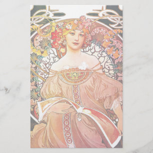 Alphonse Mucha Daydream Floral Vintage Art Nouveau Stationery