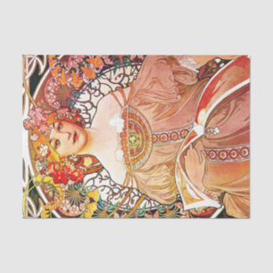 Alphonse Mucha Daydream Floral Vintage Art Nouveau Tissue Paper