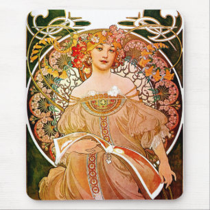 Alphonse Mucha Dreaming (Reverie) Mouse Pad