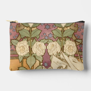 Alphonse Mucha Elegant Art Nouveau Stars Camellia Accessory Pouch
