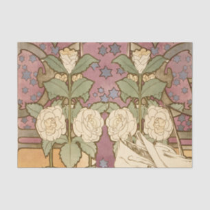 Alphonse Mucha Elegant Art Nouveau Stars Camellia Tissue Paper