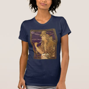 Alphonse Mucha Elegant Woman Artwork T-Shirt