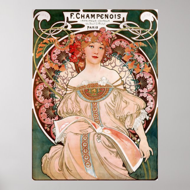 Alphonse Mucha - F. Champenois Imprimeur-Editeu Poster (Front)
