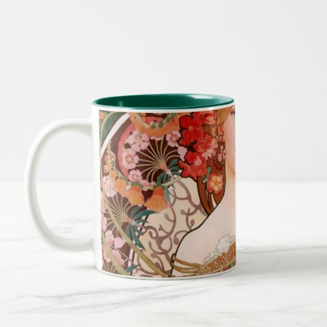 Alphonse Mucha F. Champenois Two-Tone Coffee Mug (Left)
