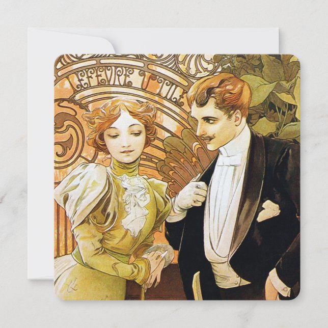 Alphonse Mucha Flirt Vintage Romantic Art Nouveau (Front)
