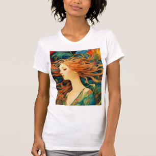 Alphonse Mucha "Flowing Redhead" T-Shirt