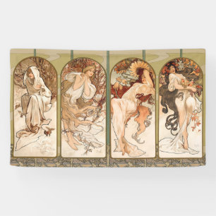 Alphonse Mucha Four Seasons 1897 Art Nouveau Panel Banner