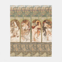 Alphonse Mucha Four Seasons 1897 Art Nouveau Panel