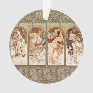 Alphonse Mucha Four Seasons 1897 Art Nouveau Panel Ornament