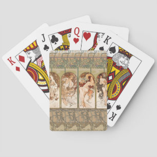 Alphonse Mucha Four Seasons 1897 Art Nouveau Panel Playing Cards
