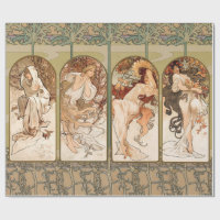Alphonse Mucha Four Seasons 1897 Art Nouveau Panel