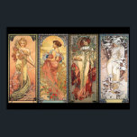 Alphonse Mucha Four Seasons Poster<br><div class="desc">A Czech Art Nouveau and decorative artist residing in Paris,  created this compilation in 1902. From left to right: Spring,  Summer,  Autumn,  Winter.</div>