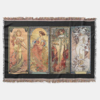 Alphonse Mucha Four Seasons Rugs