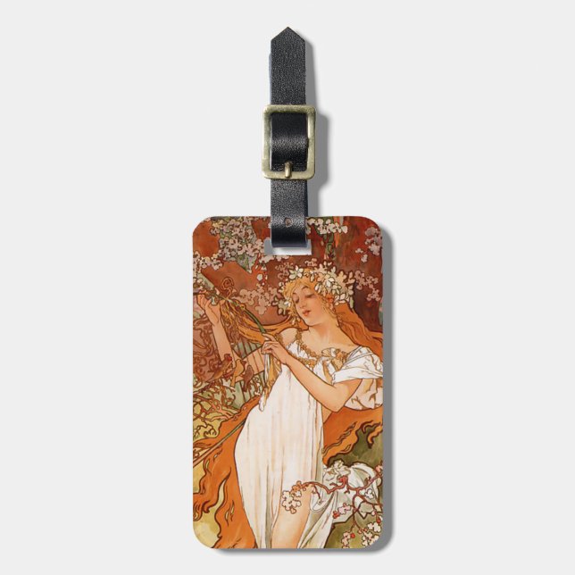 Alphonse Mucha, Four Seasons, Spring Luggage Tag (Front Vertical)