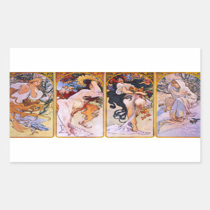 Alphonse Mucha Four Seasons Stickers