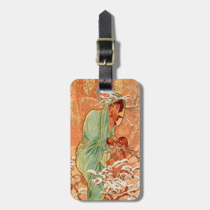Alphonse Mucha, Four Seasons, Winter Luggage Tag